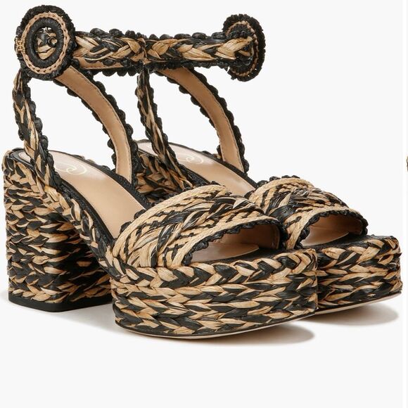 Sam Edelman Iliana Platform Sandal Woven Braided block heel 8.5 Strappy - Picture 4 of 5